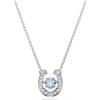 Swarovski Pendente Symbolica, Taglio tondo, Pavé, Ferro Di Cavallo, Blu, Placcato rodio