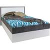 Composad | Letto 1 Piazza e Mezza della Linea VELATA con 4 Cassetti Contenitori, Letto Moderno Cameretta, (LxAxP) 125,8x98,1x210,3 cm, Bianco Laccato e Grigio Tadao, Made in Italy