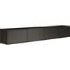 Selsey Mobile Porta TV Sospeso Nero Stile Minimalista e Funzionale 200 cm / 2 Moduli da 100 cm Quattro Ante a Ribalta Pannelli di Truciolato Laminato 16 mm Sistema Push-to-Open Elegante e Solido