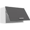 VCM Armadio da cucina, larghezza 60 cm, pieghevole, pensile da cucina, mobili da cucina, colore: bianco/antracite