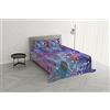 Italian Bed Linen Parure Letto Matrimoniale KIOSA, 100% microfibra made in Italy - Set lenzuolo sopra 250x280 cm + 2 Federe 50x80 cm con patella interna - Stampa Digitale - KIO658