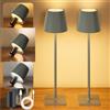 YICAIZI Lampada LED da Tavolo Senza Fili Lampade da Tavolo Batteria Ricaricabile con USB-C e Tappo per Bottiglia, Lampada Tavolo Dimmerabili per Salotto, Ufficio, Camera da Letto, 2 Pezzi Grigio