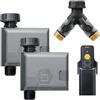 Orbit B-hyve 21206 - Timer per irrigazione intelligente (Gen 2), confezione da 2, con hub Wi-Fi e splitter a Y, grigio