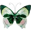 DRW Decorazione da parete di una farfalla in metallo e madreperla in bianco e verde 30,5 x 45,5 x 3 cm