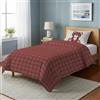 PENSIERI DELICATI Parure Copripiumino Singolo 100% Cotone, Completo di Sacco 155x200cm e 1 Federa 52x82cm, Made in Italy, Copripiumino Lavabile In Lavatrice A 40°, Fantasia Tartan Orsetto Rosso