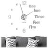 Relaxdays Orologio da Parete Adesivo a Specchio DIY, Grande, Fai da Te, Quadrante Moderno, 3D, da Muro, argento