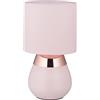 Relaxdays Lampada da Tavolo con Funzione Touch, Abat Jour per Salotto e Camera da Letto, E14, H x D: 32 x 18 cm, Rosa