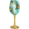 Enesco Lolita 4056857 Pretty As a Peacock Bicchiere da Vino, Vetro, Multicolore, 8.5x8.5x22.5 cm