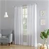 No. 918 Trevor - Coppia di tende semi-velate con linguetta superiore, 101,6 x 213,4 cm, colore: Bianco