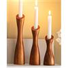 OLEEK Portacandele in legno per centrotavola (22,9 cm, 20,3 cm, 15,2 cm) - (adatto a candele da 7/8) Set di portacandele in legno rustico autunnale - Candele decorative antiche per la casa