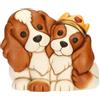 THUN Coppia cani Cavalier King in ceramica