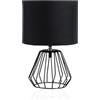 Pauleen 48016 Lampada da tavolo Shiny Diamond max. 20W Lampada da tavolo per lampade E27 Lampada da comodino nera 230V metallo/tessuto senza lampadina