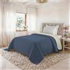Italian Bed Linen Trapunta Piazza e Mezza Primaverile in Microfibra, Copriletto Estivo Double Face - Trapuntino 100gr Morbido e Leggero - Coperta Letto Qualità Premium 220x250 cm - BLUE/SABBIA