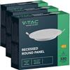 V-TAC VT-61003 Minipannello led 3W pannello montaggio ad incasso rotondo 110lm/w luce bianco caldo 3000K - 7855 (Confezione da 3)