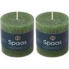 Spaas Candela pilastro in stile rustico 70/70 mm 25 ore, verde scuro (Confezione da 2)