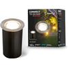 BRILONER - Sistema giardino Connect to Shine 12V, faretto incasso LED con manicotto, prolunghe, IP67, luce bianca calda, illuminazione da giardino, 45x66 mm, colore argento