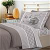 PENSIERI DELICATI Completo Letto 1 Piazza e Mezza, Flanella 100% Cotone Caldo e Morbido, Completo Lenzuola 120 x 200 cm, Include Lenzuolo Sotto, Sopra e 1 Federa, Made in Italy, Chalet Beige
