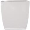 The HC Companies Aria Self Watering Square Plant Pot w/Drainage - Planters for Outdoor Plants & Indoor Plants - Lightweight & UV-Resistant Plastic Pots for Plants (8 Glossy White, Pack of 1)