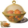 QWXOSR Ciotola per frutta con coperchio, cestino per frutta in metallo, in diversi colori, durevole e decorativo, per frutta, verdura, snack, cucina (oro)