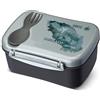 Carl Oscar Contenitore per il pranzo di design svedese, con blocco refrigerante e posate, mantiene fresco diverse ore, 17 x 12,5 x 8 cm, grigio
