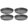 RollitPop Teglia Forno Rotonda per Pizza E Farinata, 34 cm Made in Italy, Rivestimento Alto Antiaderente, in Alluminio, Leggera e Facile da Pulire, Effetto Pietra Linea Vulcania (4 Teglie)