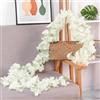 Duories 2 ghirlande di fiori di ciliegio artificiali,ghirlanda di fiori di seta,ghirlanda di fiori artificiali,decorazione per matrimoni,feste,casa,giardino,arco,pareti,256 teste di fiori,colore bianco