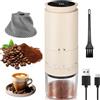 YGVQN Macinacaffè Elettrico Portatile, Macinacaffè Conico In Ceramica, 38 Regolazioni della Macinatura e Display LED, 2000mAH Ricaricabile USB, Ideale per Casa, Ufficio, Campeggio e Viaggi (bianco, L)