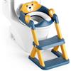Rabb 1st Riduttore wc bambini, sedile rialzato maschi e femmine, pedana antiscivolo anti-spruzzo scala per water,Blu Giallo