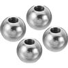 PATIKIL Dadi Manopola, 4pz M4 Femmina Filettatura 15mm OD 304 Inossidabile Acciaio Tondo Sfera Vite Cappuccio Coperchio per Illuminazione Mobili Fai-da-Te Decorazione, Argento