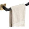 TURS Accessori Bagno Hardware Set Acciaio Inox Quadrato Towel Bar Holder Set Montaggio A Parete Spazzolato Nero + Oro (Portaasciugamani)