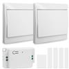 RDTOK Interruttore Luce Wireless Senza Batteria, Kit Deviatore Senza Fili Autoalimentato Cinetico, Ricevitore 230V 10A per Lampade LED, 433Mhz, Nessun Cablaggio (1 Ricevitore e 2 Interruttori Singoli)