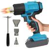 CeyKvo Pistola ad aria calda senza fili 350 W - Compatibile con batteria Makita 18 V 86-1022℉ soffiatore ad aria calda per fai da te, con 3 ugelli e raschietto, senza batteria