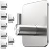 Menz Portasciugamani senza foratura, 8 pezzi - Gancio adesivo in acciaio inox extra forte, antiruggine, ideale come sostegno per asciugamani per bagno e cucina - Gancio di alta qualità autoadesivo
