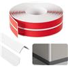 Yunlaishaocer Listelli autoadesivi per pareti, 1 cm x 1 cm x 8 m, listello angolare autoadesivo, PVC flessibile a forma di zoccolo bianco, protezione per i bordi autoadesiva, listello angolare flessibile