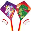 HONBO Aquilone Diamond Kite, Dinasour + Unicorn Eddy Kite, singola linea Aquilone per bambini, meraviglioso aquilone per principianti per 3 anni in su, manico aquilone, corda da 60 m e girevole inclusi.