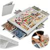 Fouvin Tagliere puzzle inclinabile con supporto 2 in 1 e copertura, in feltro leggero con 6 cassetti per adulti, tavolo puzzle portatile in feltro per fino a 1000 pezzi, puzzle