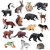 LANSKYLAN 16 Pezzi Figure di Animali della Foresta Animali Safari Figure Giocattoli Mini Figure Foresta Animali Realistico Animali Foresta per Giocattoli per Prima Educazione e Decorazioni per Torte