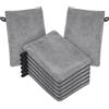 HOTUT Guanti da Bagno, 8 Pezzi Guanti per il Bagno in Microfibra, 15 x 20 cm Set di Manopole per Adulti Morbidi e Assorbente, Riutilizzabili Struccanti per il Viso