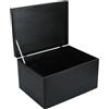 Creative Deco XXL Grande Nero Scatola Legno con Coperchio per Regalo | 40x30x24 cm (+/- 1) | Regalo Cassetta Contenitore Portaoggetti Portagiochi | Perfetta per Decoupage Documenti Giocattoli
