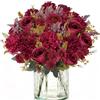 Fairblo 4 Pezzi Bouquet Fiori Finti per Decorazioni Rose Finte Rosse Fiori Artificiali Realistici in Seta per Matrimonio Vaso Partito Interni Centrotavola Decorativi Casa