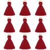 ALEXCRAFT Nappe, 100 pezzi 25 mm Mini Nappa per Decorazioni, Filo di seta Nappe per la Creazione Accessori Artigianali Ciondolo a forma di nappa, per creazione di gioielli borse segnalibri, rosso