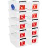 ATHLON TOOLS Set di 10 contenitori da 1L con coperchio - 100% materiale vergine - trasparenti - senza BPA - contenitori impilabili - clip di chiusura grigie - quasi ermetici - organizer