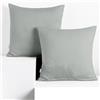 DecoKing Set di 2 federe 40 x 40 * 2 cm, jersey 100% cotone pettinato, chiusura a cerniera Acciaio Amber