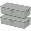 GUOHNHE Contenitore Sottoletto, Scatole Pieghevoli Portavestiti, Organizer Sotto Letto, Cassettiera Salvaspazio, per Coperta Vestiario, Set di 2, Grigio, 60 x 30 x 15 cm, XSNY20GS-2