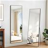 KOCUUY Specchi da Parete Rettangolare 44x147 cm, Specchio da Parete Decorativo Nero Con Cornice In Metallo, Grande Specchi da Appendere Per Soggiorno, Camera da Letto, Corridoio Specchio da Appendere