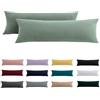 Beqnat Set di 2 cuscini per chi dorme sul fianco, 40 x 145 cm, colore verde chiaro, 145 x 40 cm, con chiusura lampo, 100% microfibra, resistenti e ipoallergeniche, per cuscini per dormire sul fianco