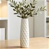 JIDOFUE Vaso in ceramica bianca, alto vaso per fiori, alto 12 pollici/30 cm, moderni grandi vasi da terra strutturati per casa di campagna, scaffale, soggiorno, centrotavola, decorazione per la casa