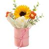 BSITSSS Bouquet di Girasole Artificiali All'uncinetto, Decorazioni Floreali Conservate Fatte a Mano, Piccolo Bouquet di Fiori Artificiali per Lauree, Matrimoni, Compleanni, Festa Della mMamma