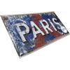 Gingiero Parigi Vintage Targa in metallo 30 x 15 cm - Targa in metallo retrò con motivo Torre Eiffel - Targa francese per decorazione da parete