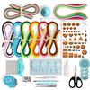 JUYA Kit Quilling di Carta QK13 con 960 Strisce e 13 Strumenti larghezza 3mm hanno colla, Strumenti blu